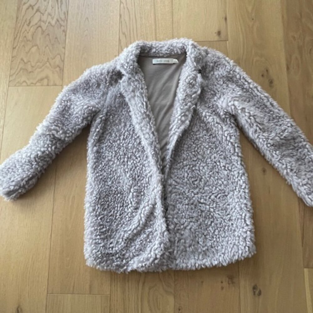 Anthropologie Bishop + Young Rosella Grey Teddy Coat size XS - Picture 3 of 7